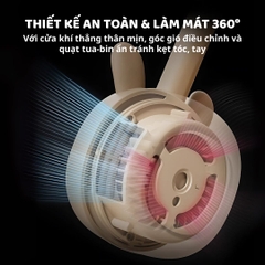 Quạt Đeo Cổ Cho Bé Zoyzoii Series Portable Neck Fan F8- Nơ Hồng
