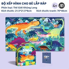 Đồ Chơi Xếp Hình Khủng Long 104 Mảnh Mideer Vali Gift Box Puzzle 4+