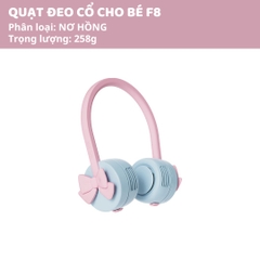 Quạt Đeo Cổ Cho Bé Zoyzoii Series Portable Neck Fan F8- Nơ Hồng