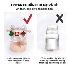 Bình Nước Tritan Cao Cấp Cho Bé Zoyzoii Nature Paradise Cup E6- Green