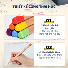 Bút Chì Màu Cho Bé 24 Màu Mideer Vibrant Colored Pencil 3+