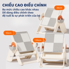 Bàn Gấp Gọn Đa Năng Ghế Ngồi Cho Bé Mideer Multifunctional Block Table 3+