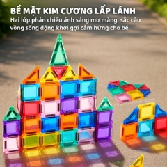 Đồ Chơi Xếp Hình Nam Châm Mini Mideer Colorful Magnetic Tiles 51 Chi Tiết 3+