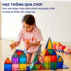 Đồ Chơi Xếp Hình Nam Châm Cho Bé Mideer Colorful Magnetic Tiles 160 Chi Tiết 3+