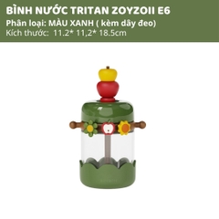 Bình Nước Tritan Cao Cấp Cho Bé Zoyzoii Nature Paradise Cup E6- Green