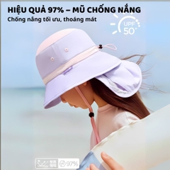 Mũ Chống Nắng Che Vai Gáy Zoyzoii Large Brim Sun Hat B63- Màu Hồng