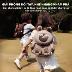 Balo Cho Bé Mầm Non Zoyzoii Forest Animal Backpack B38- Gấu Nâu