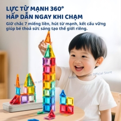 Đồ Chơi Xếp Hình Nam Châm Mini Mideer Colorful Magnetic Tiles 66 Chi Tiết 3+