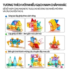 Đồ Chơi Gạch Xếp Hình Nam Châm Cho Bé Mideer Wonder Kingdom Magnetic Tiles 3+