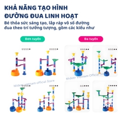 Đồ Chơi Lắp Ráp Đường Bóng Lăn Mideer Track Ball Blocks Crossing The Maze 3+