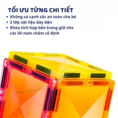 Đồ Chơi Xếp Hình Nam Châm Cho Bé Mideer Colorful Magnetic Tiles 160 Chi Tiết 3+