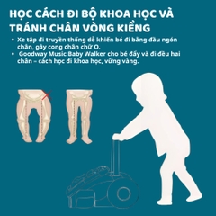 Xe Đẩy Tập Đi Cho Bé Kèm Bảng Đồ Chơi Montessori Goodway Music Baby Walker 6m+