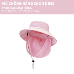 Mũ Chống Nắng Che Vai Gáy Zoyzoii Large Brim Sun Hat B63- Màu Hồng