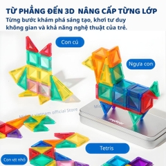 Đồ Chơi Xếp Hình Nam Châm Mini Mideer Colorful Magnetic Tiles 51 Chi Tiết 3+