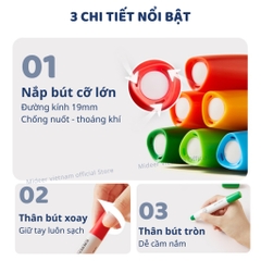 Màu Sáp Lụa Hữu Cơ 12 Màu Mideer Silky Crayons 3+