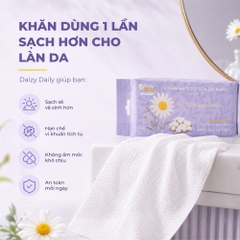 Khăn Lau Mặt Cotton Dùng 1 Lần 60 Tờ Daizy Daily Facial Towel- COMBO 3 Gói