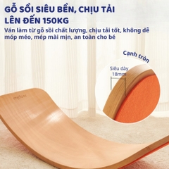 Ván Thăng Bằng Gỗ Cho Bé Mideer Wobble Balance Board 18m+