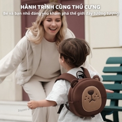 Balo Cho Bé Mầm Non Zoyzoii Animal Series B32 Gấu Nâu