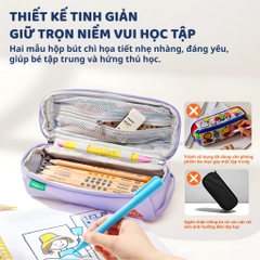Hộp Đựng Bút Cho Bé Mideer Artist Reversible Twins Pen Pouch- Purple 6+