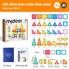 Đồ Chơi Xếp Hình Nam Châm Cho Bé Mideer Colorful Magnetic Tiles 90 Chi Tiết 3+