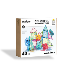 Đồ Chơi Xếp Hình Nam Châm Cho Bé Mideer Colorful Magnetic Tiles 40 Chi Tiết 3+