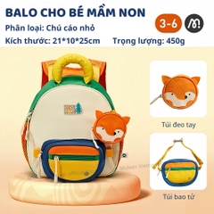 Balo Cho Bé Mầm Non Siêu Nhẹ Màu Cam Mideer Outing Kids Backpack 1-5 Tuổi