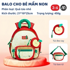 Balo Cho Bé Mầm Non Siêu Nhẹ Màu Đỏ Mideer Outing Kids Backpack 1-5 Tuổi