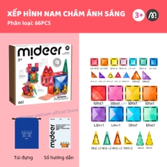 Đồ Chơi Xếp Hình Nam Châm Mini Mideer Colorful Magnetic Tiles 66 Chi Tiết 3+