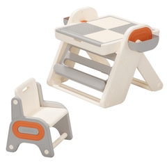 Bàn Gấp Gọn Đa Năng Ghế Ngồi Cho Bé Mideer Multifunctional Block Table 3+