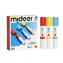 Bút Màu Nước 2 Đầu Kèm Con Dấu Mideer Round-Tip Stamper Washable Marker 6 Màu 3+