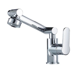 Vòi lavabo, vòi rửa mặt GIORMANI nóng lạnh cần xoay 360 độ SNL49 kèm đôi dây cấp inox