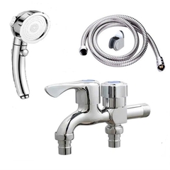 Bộ củ sen tắm lạnh GIORMANI kết hợp bát sen tăng áp có nút tắt mở tiện dụng SL01-VHS16 kèm dây và đế cài