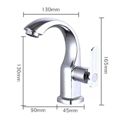 Vòi lavabo, vòi rửa mặt rửa tay lạnh hợp kim đồng cao cấp kèm dây cấp nước inox VL04 - hàng GIORMANI bảo hành 24 tháng