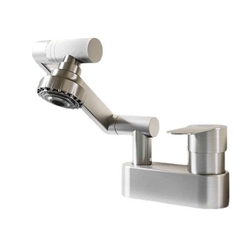 Vòi rửa mặt, vòi lavabo nóng lạnh inox 304 cần xoay ổ bi 2 chế nước GIORMANI SNL59 kèm đôi dây cấp nước inox