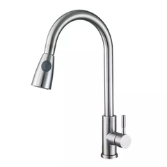 Vòi rửa bát, rửa chén nóng lạnh inox dây rút tiện dụng GIORMANI VRB25 kèm dây cấp nước inox