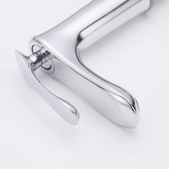 Vòi lavabo, vòi rửa mặt GIORMANI nóng lạnh lá liễu cao cấp SNL60 kèm đôi dây cấp inox