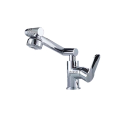 Vòi lavabo, vòi rửa mặt GIORMANI nóng lạnh cần xoay 360 độ SNL49 kèm đôi dây cấp inox