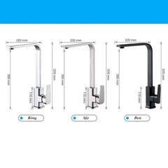 Vòi rửa bát, rửa chén nóng lạnh kiểu vuông GIORMANI VRB15 kèm dây cấp nước inox