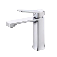 Vòi lavabo, vòi rửa mặt GIORMANI nóng lạnh kiểu vuông cao cấp SNL61 kèm đôi dây cấp inox