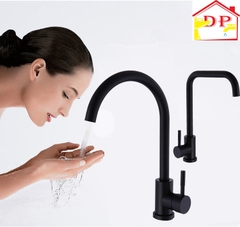 Vòi rửa bát, rửa chén nóng lạnh inox mạ đen GIORMANI VRB23 kèm dây cấp nước inox