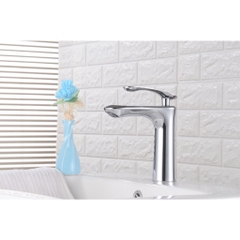 Vòi lavabo, vòi rửa mặt GIORMANI nóng lạnh lá liễu cao cấp SNL60 kèm đôi dây cấp inox