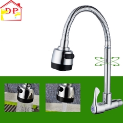 Vòi rửa bát, rửa chén lạnh cắm tường cần mềm 2 chế độ nước VRB905