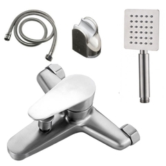 Củ sen tắm GIORMANI nóng lạnh inox 304 đúc nguyên khối cao cấp kết hợp bát sen vuông inox SNL910-VHS10