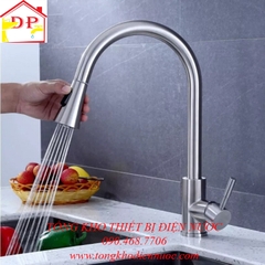 Vòi rửa bát, rửa chén nóng lạnh inox dây rút tiện dụng GIORMANI VRB25 kèm dây cấp nước inox