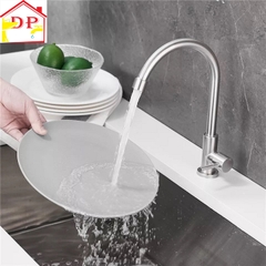 Vòi rửa bát, rửa chén lạnh inox 304 cao cấp VRB902 kèm dây cấp nước inox