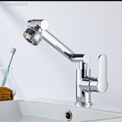 Vòi lavabo, vòi rửa mặt GIORMANI nóng lạnh cần xoay 360 độ SNL49 kèm đôi dây cấp inox