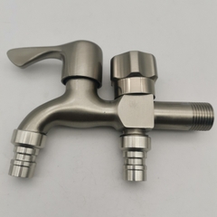 Vòi nước đôi cho máy giặt, Bộ củ sen tắm lạnh GIORMANI inox kết hợp bát sen tăng áp SL02-VHS02 kèm dây và đế cài