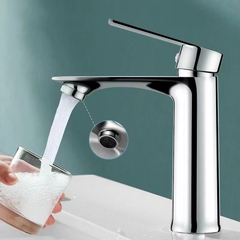 Vòi lavabo, vòi rửa mặt GIORMANI nóng lạnh cao cấp SNL52 kèm đôi dây cấp inox