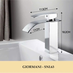 Vòi lavabo, vòi rửa mặt GIORMANI nóng lạnh cao cấp SNL63 kèm đôi dây cấp inox
