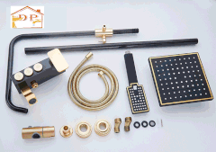 Bộ sen cây tắm nóng lạnh vàng đen 3 nút cao cấp GIORMANI SC30